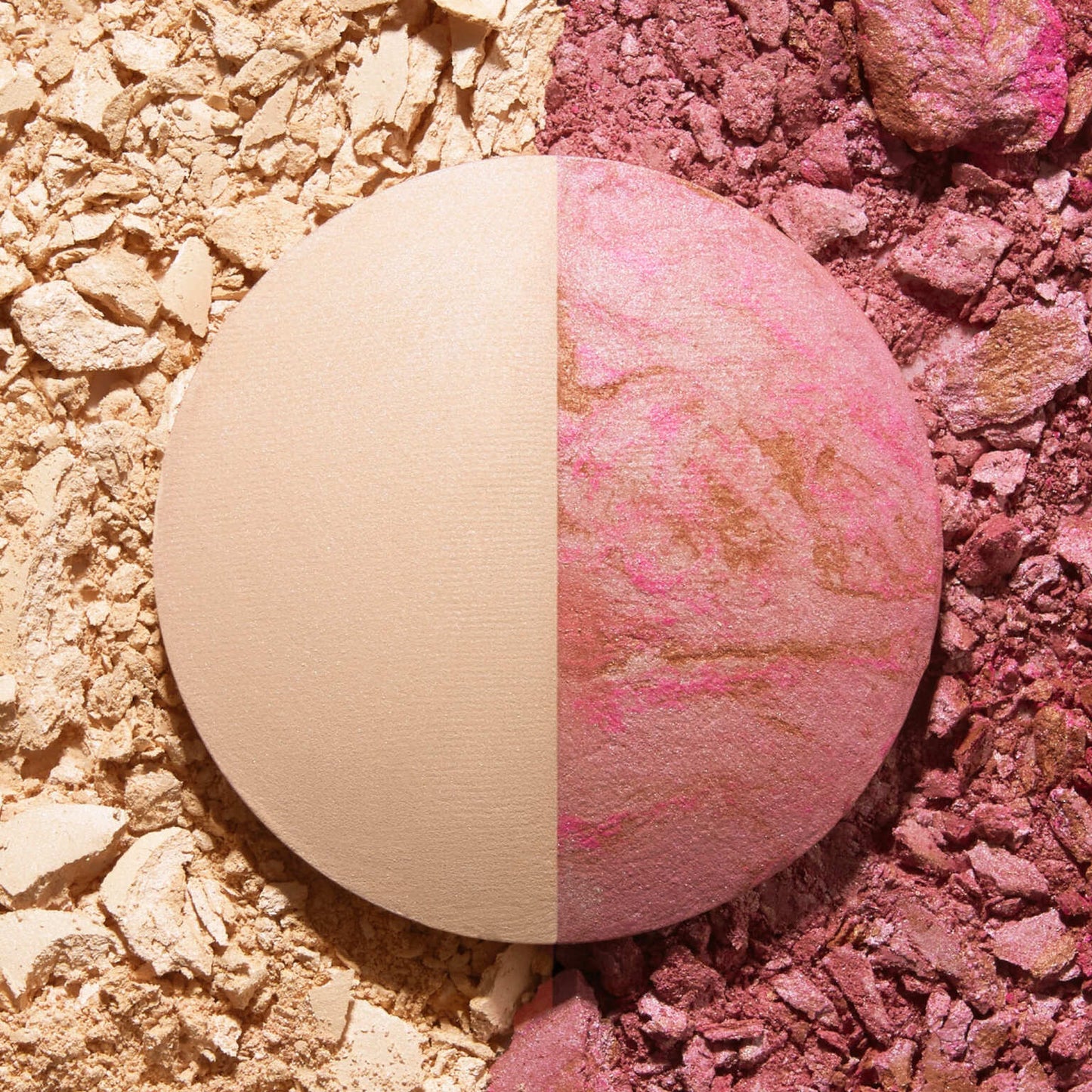 Baked Blush-n-Highlight Split, Pink Buttercream/ French Vanilla